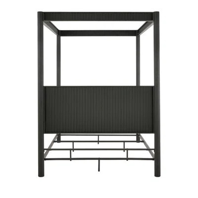Sunel Black Finish Metal Canopy Bed - Queen | Wayfair North America