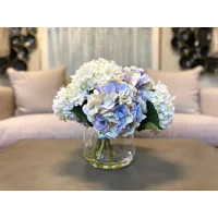 Silk Hydrangea Arrangement in Vase | Wayfair North America