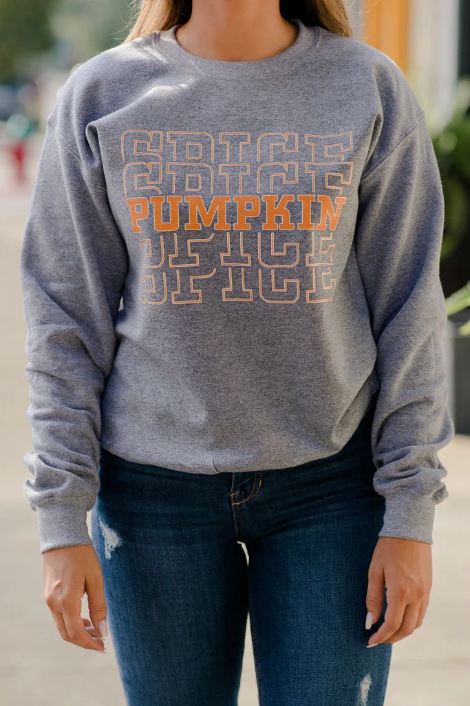 Pumpkin Spice Life Graphite Gray Graphic Sweatshirt | The Mint Julep Boutique