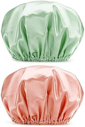 Waterproof Shower Cap, Pack of 2, Double Layer Shower Caps, 32 cm, Swimming Cap, Elastic Reusable... | Amazon (DE)