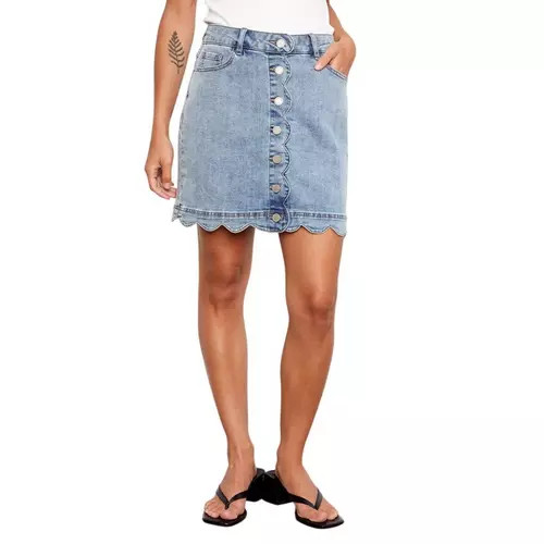 Women's Charlie B Scalloped Hem Button-Front Twill Skort | Scheels Sports