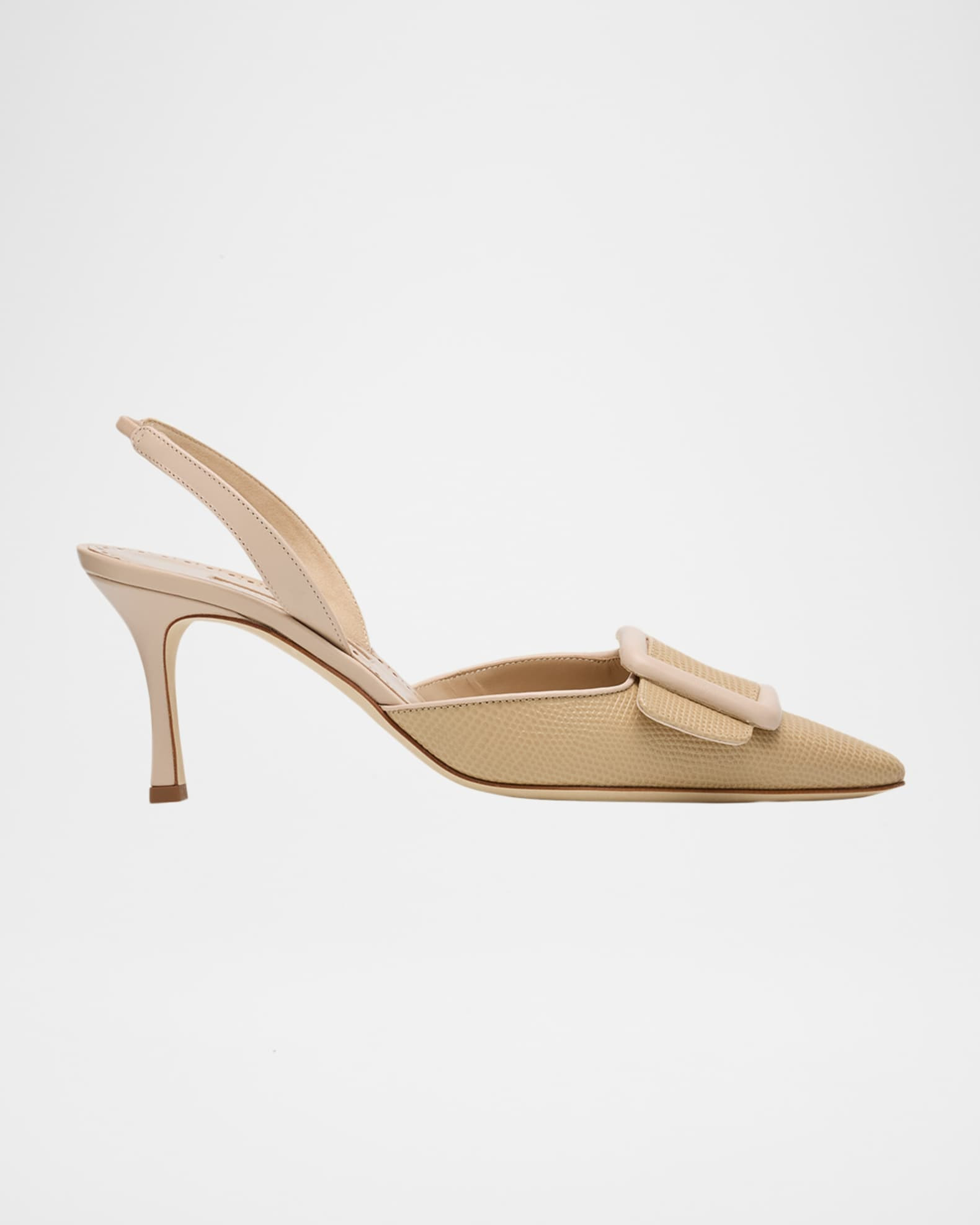 70mm Mayslibi Embossed Leather Slingback Pumps | Neiman Marcus