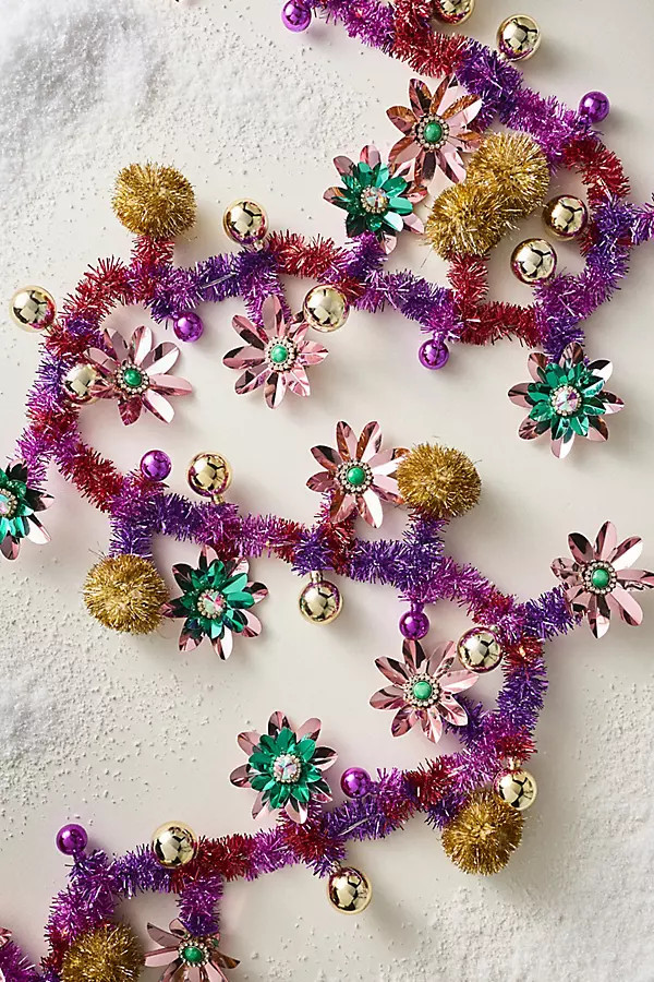 Tinsel Flower Garland | Anthropologie (US)