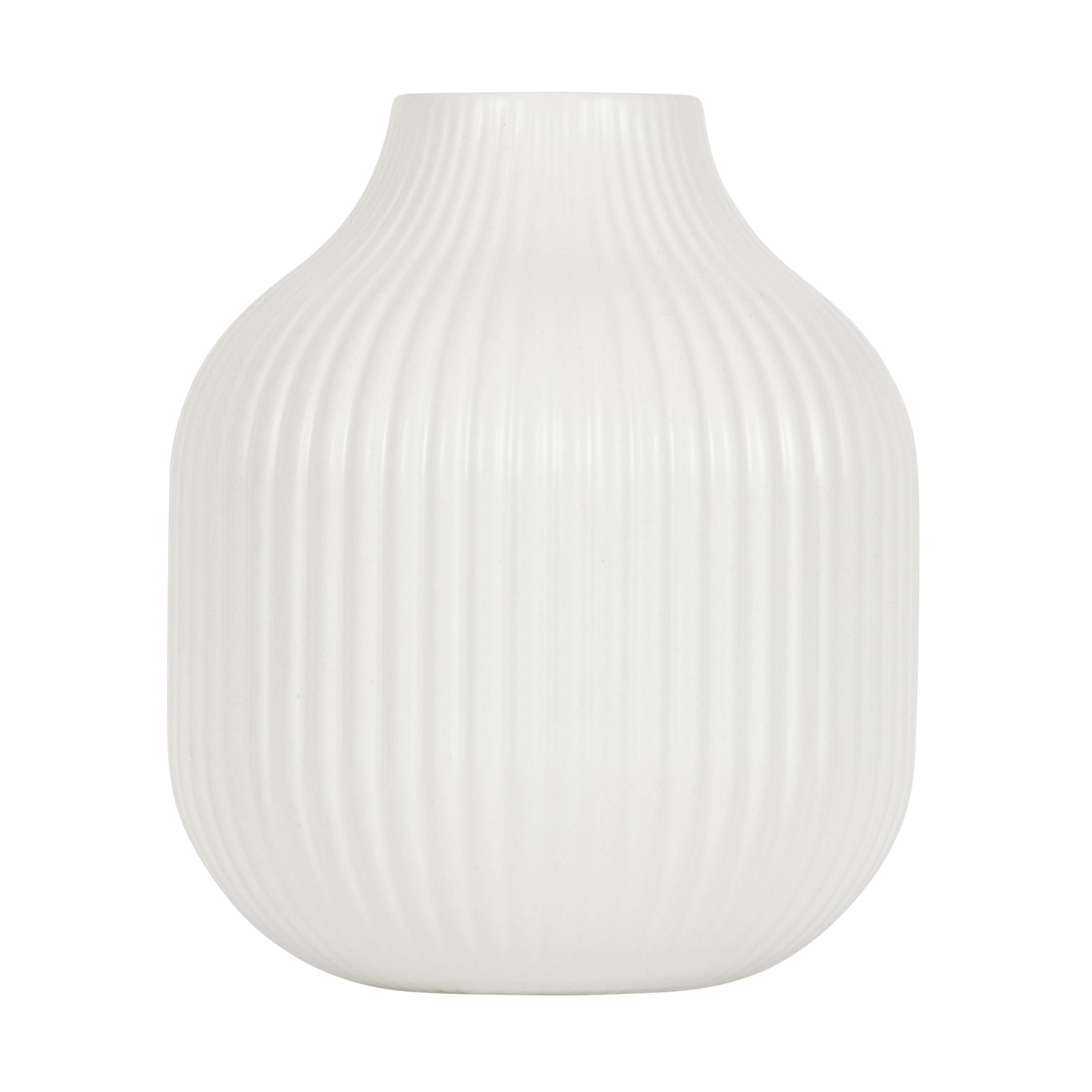 Better Homes & Gardens 6" Ribbed Ceramic Cream Vase | Walmart (US)