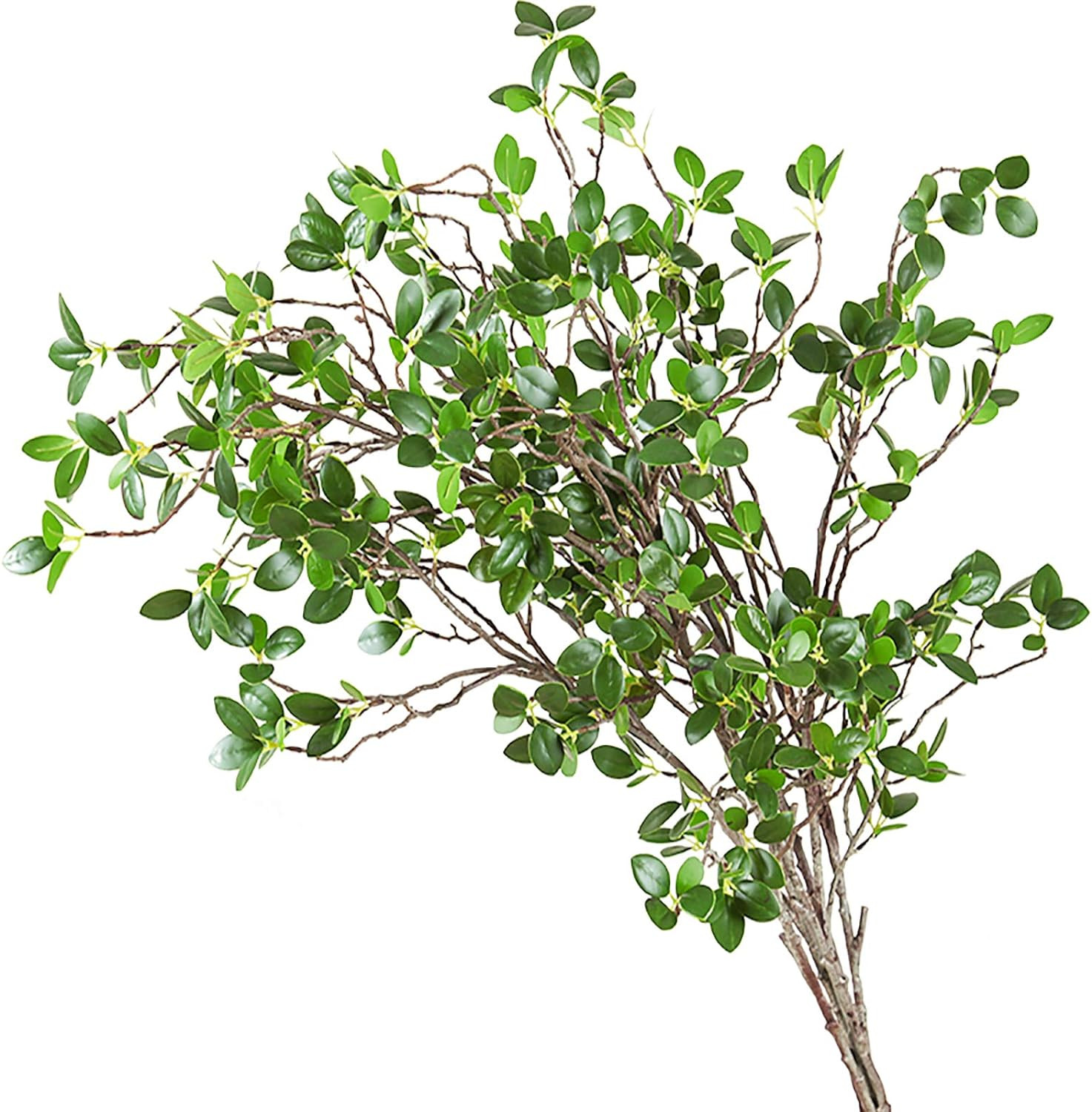 Ollain 43" Artificial Greenery Stems Plants Faux Leaf Green Eucalytus Branches Ficus Twig Fern Fa... | Amazon (US)