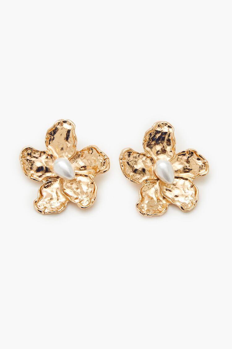 Faux Pearl Flower Stud Earrings | Forever 21