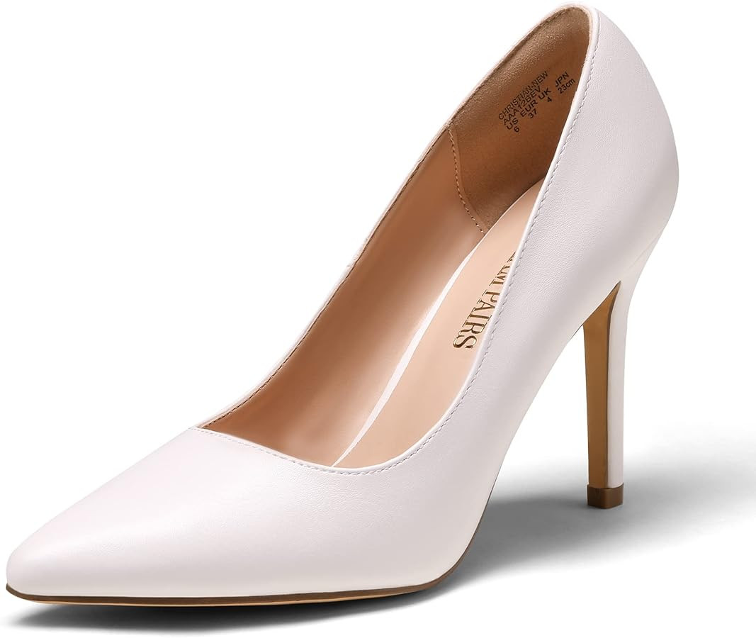 DREAM PAIRS Women's Closed Toe High Heels Dress Pointed Toe Wedding Pump Shoes | Amazon (US)