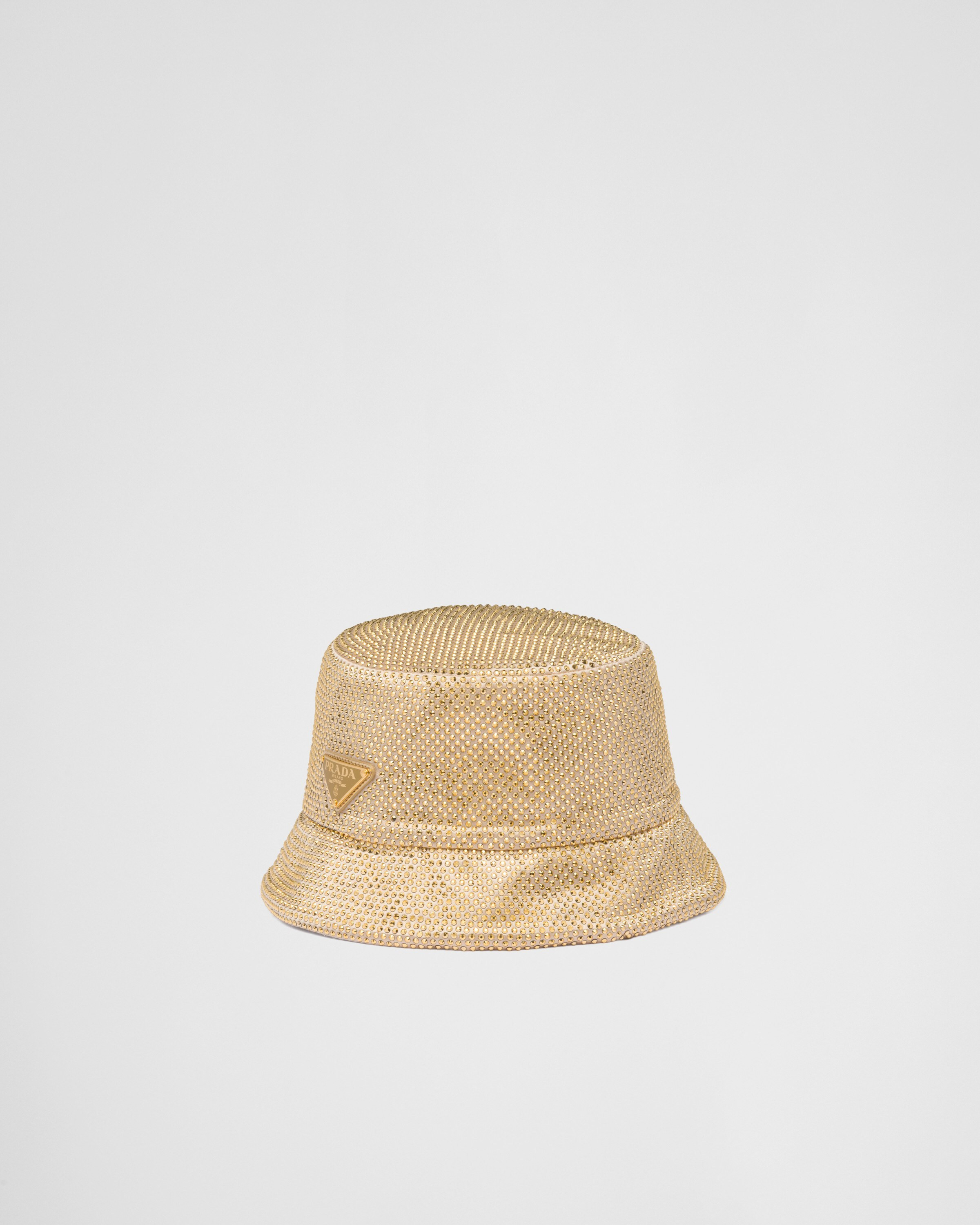Satin bucket hat with crystals | Prada US