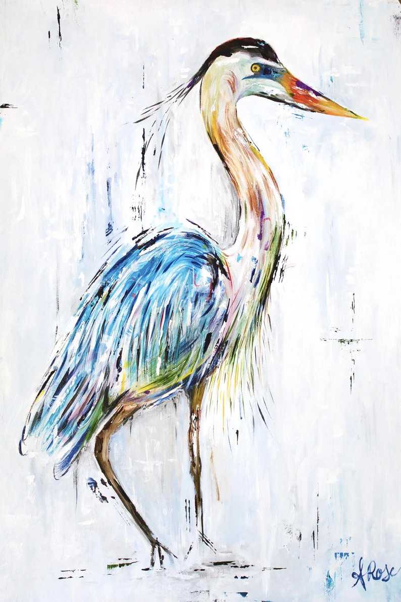 Great Blue Heron Art Print Bird Print Bird Wall Art Bird | Etsy | Etsy (US)