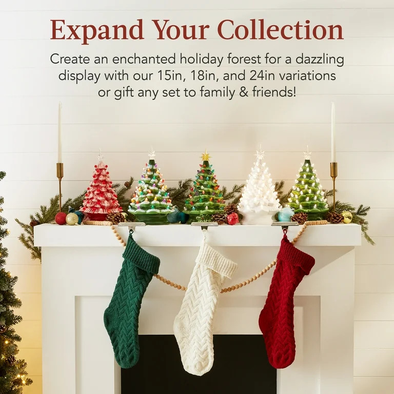 Best Choice Products 15in Ceramic Christmas Tree, Pre-lit Hand-Painted Holiday Decor w/ 64 Lights... | Walmart (US)