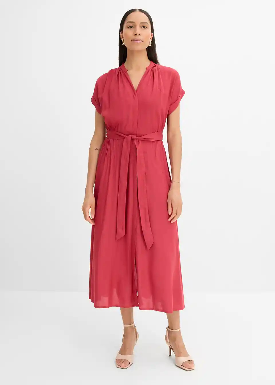 Hemdblusenkleid aus flie\u00dfender Viskose | Bonprix DE
