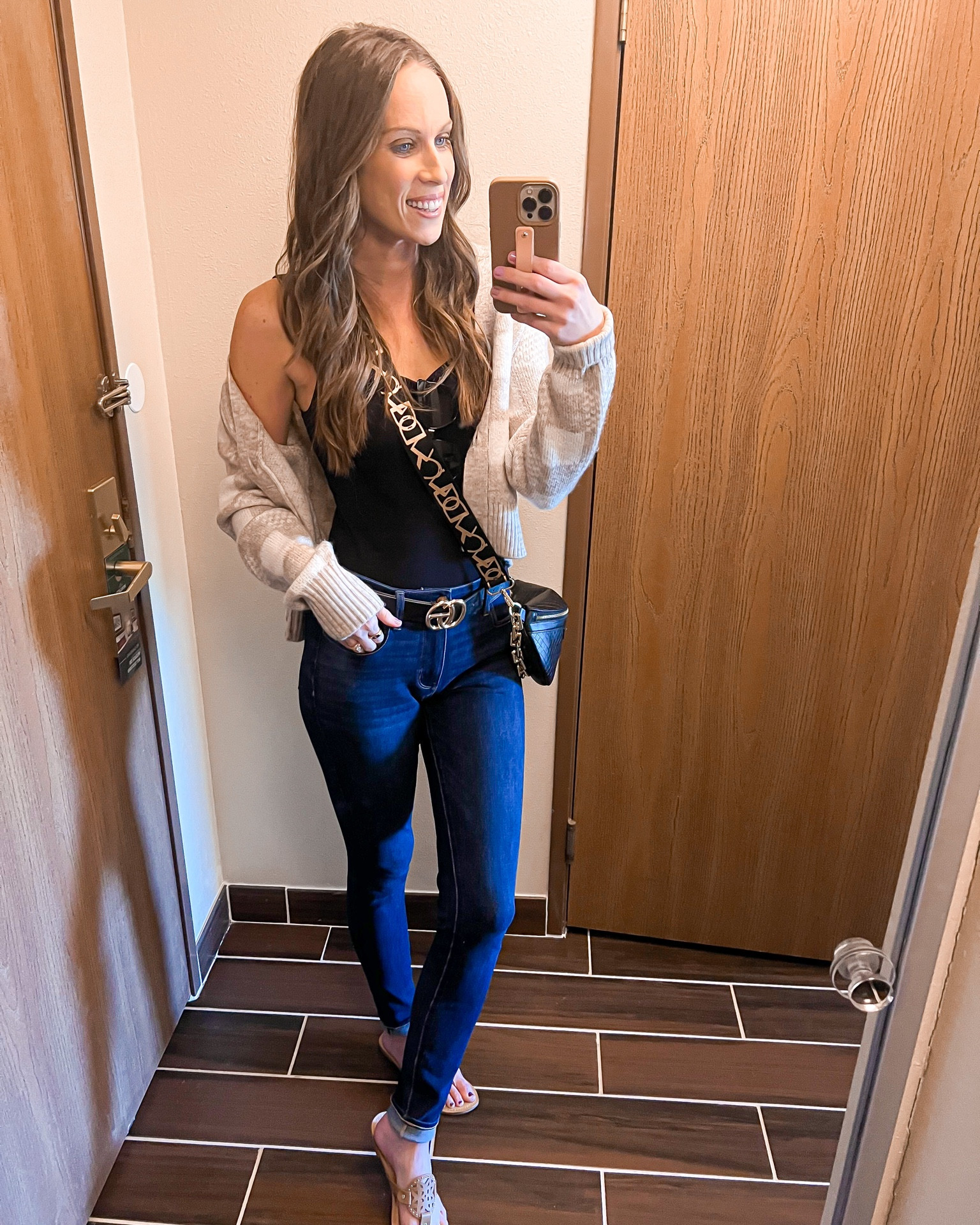 Casual outfit of the day 

Bodysuit - medium 
Jeans - 6 long 
Sweater - small

Causal outfit, jeans, American Eagle jeans, old navy bodysuit, black bodysuit, sweater, belt bag, Amazon, belt, everyday style #LTKSale 

#LTKfit #LTKFind

#LTKSpringSale #LTKfindsunder50 #LTKstyletip