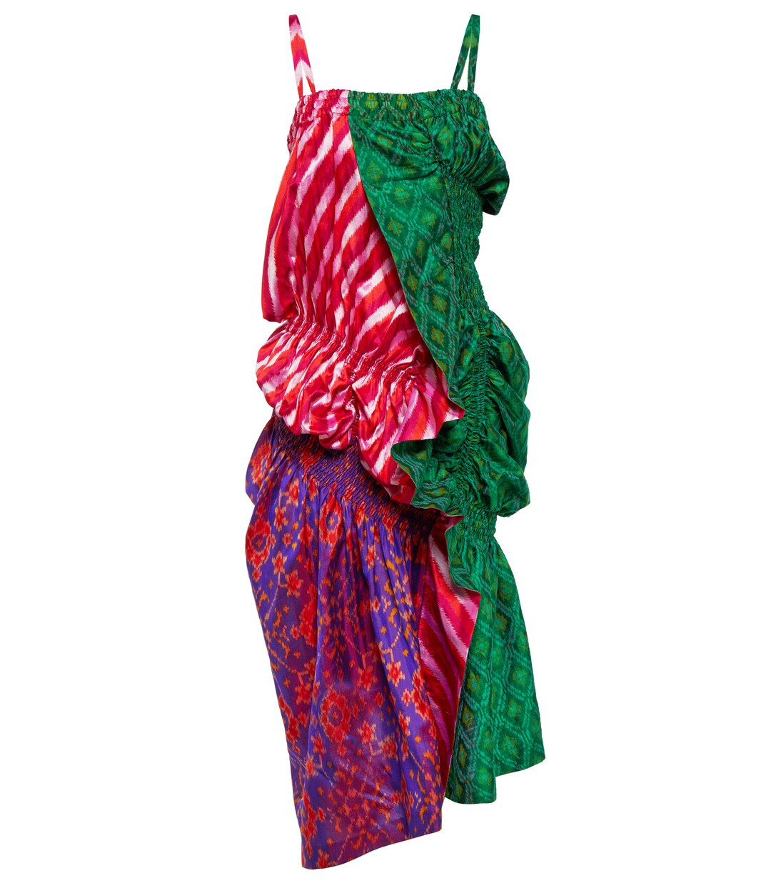 Patchwork silk ikat midi dress | Mytheresa (UK)