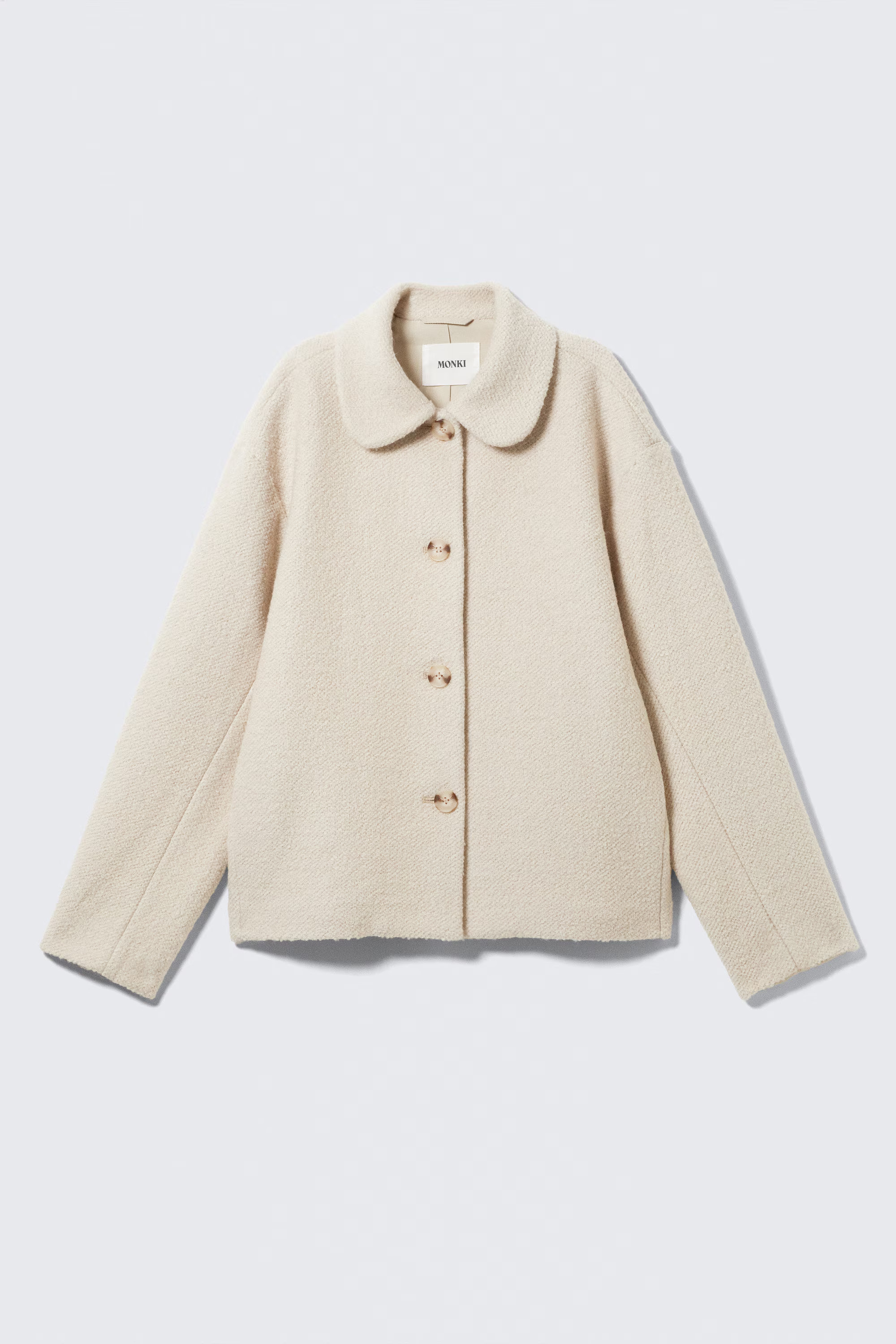 Boxy Button-Up Wool-Blend Jacket | Weekday