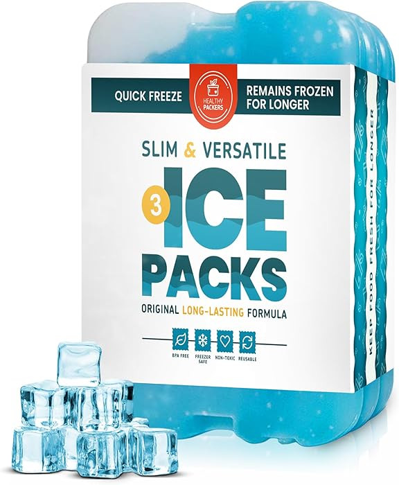 Healthy Packers Ice Packs for Lunch Boxes & Coolers - Freezer Packs - Original Cool Pack | Cooler... | Amazon (US)