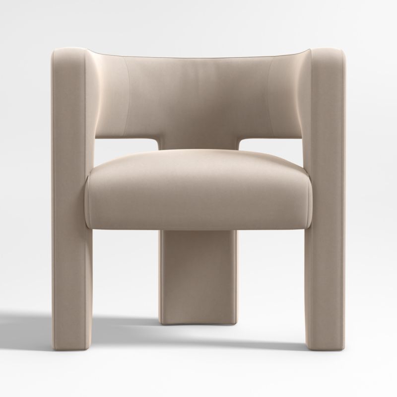 Sculpt Warm Beige Velvet Accent Chair + Reviews | Crate & Barrel | Crate & Barrel