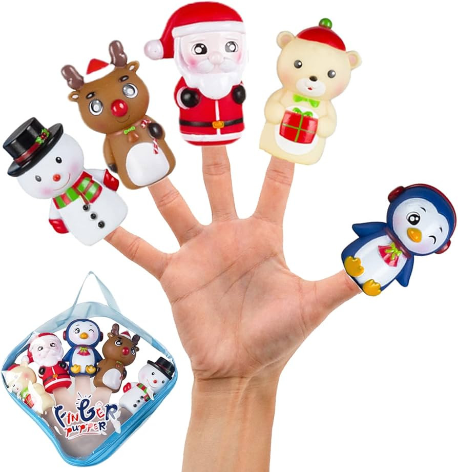 Christmas Finger Puppets Toys for Kids, Finger Puppets for Toddlers 1-3, Christmas Baby Toys, Mag... | Amazon (US)
