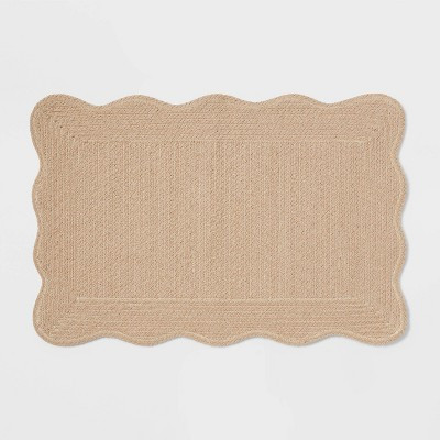 20"x30" Coastal Scallop Edge Bath Rug Cream - Threshold™ | Target