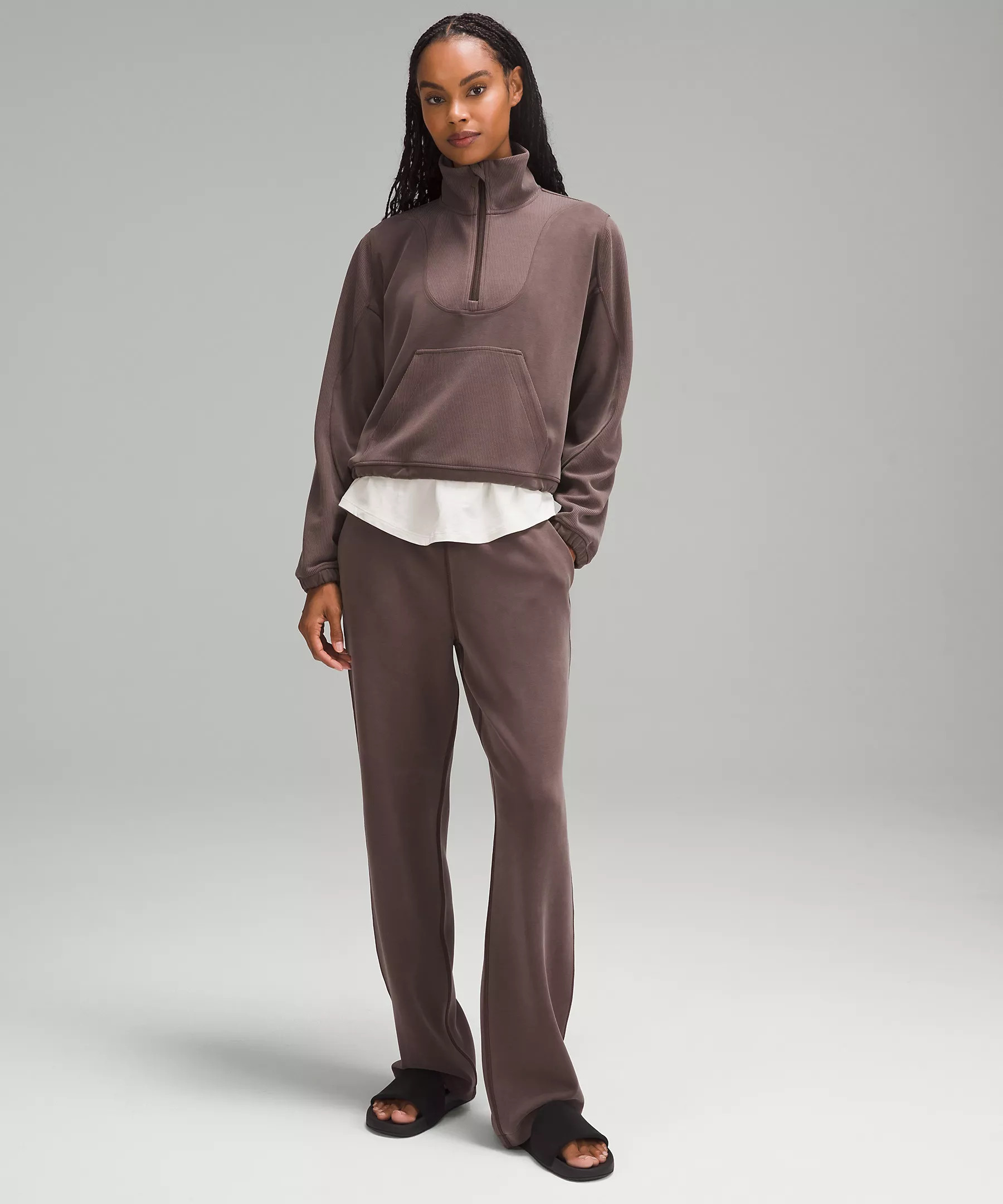 Brushed Softstreme Ribbed Half Zip | Women's Hoodies & Sweatshirts | lululemon | Lululemon (US)