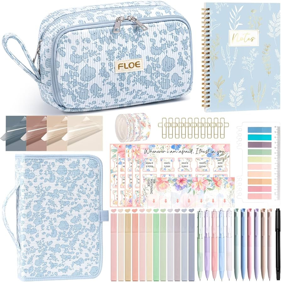 Bible Study Supplies Journaling Kit for Women with Bible Cover Case, Valentines Day Christian Gif... | Amazon (US)