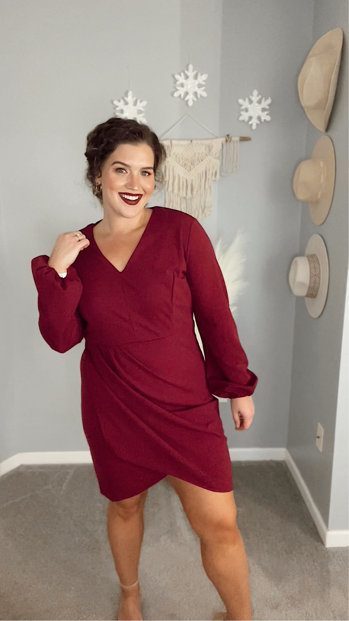 Midsize winter wedding guest dresses on Amazon ❄️ 
Size: XL (need L)
#weddingguestdress #formalwear #formaldress #holidaydress #curvydress #minidress #redwinedress #affordablefashion #midsizeoutfits #heels #blockheels #nudeheels #winterwedding #outfitideas #styleinspo 

#LTKwedding #LTKcurves #LTKHoliday