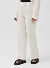 Cream Striped Straight Leg Trouser - Sima | 4th & Reckless
