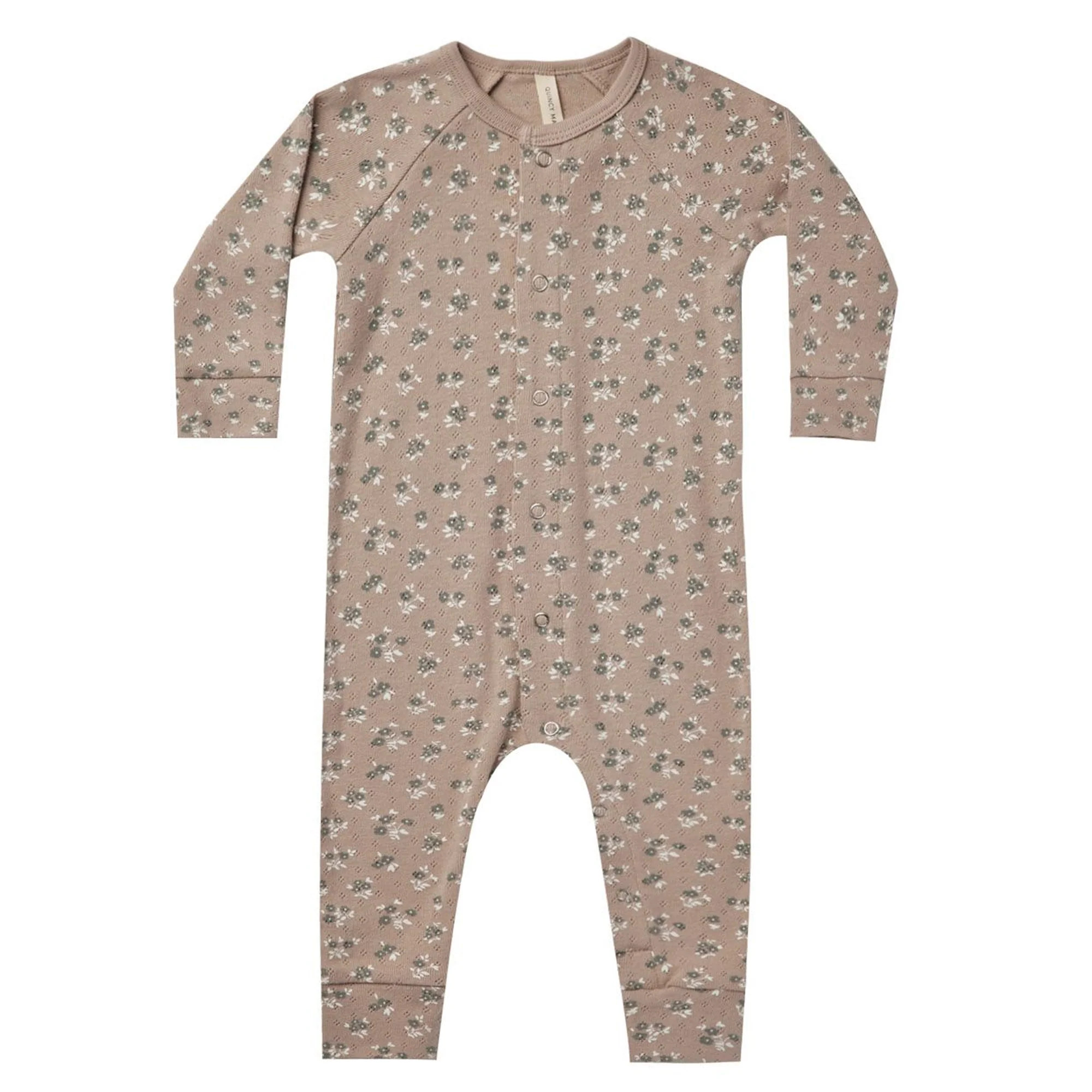 Pointelle Long John, Truffle Floral | SpearmintLOVE