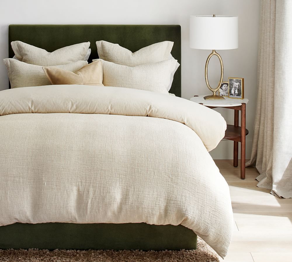 Flax Belgian Flax Linen Waffle Duvet Cover, Full/Queen | Pottery Barn (US)