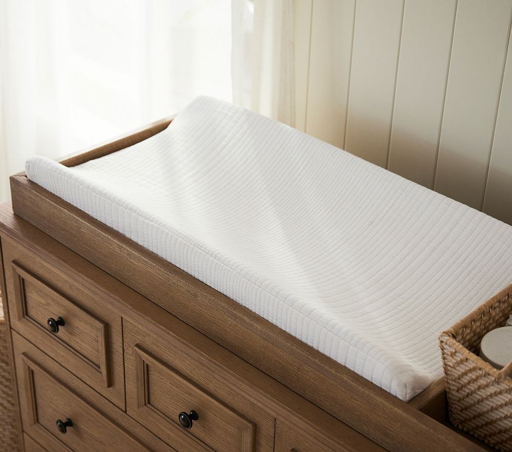 west elm x pbk Organic Matelassé Changing Pad Cover | Pottery Barn Kids