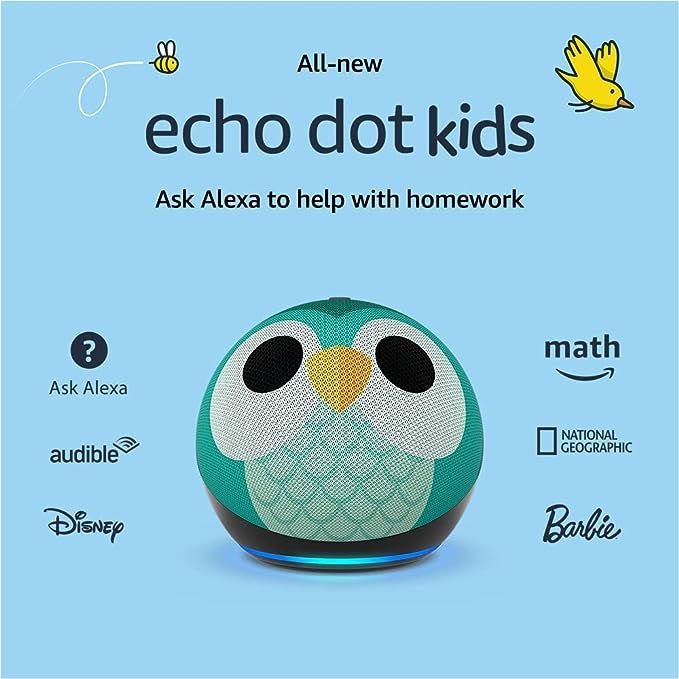 All-New Echo Dot (5th Gen, 2022 release) Kids | Designed for kids, with parental controls | Owl | Amazon (US)