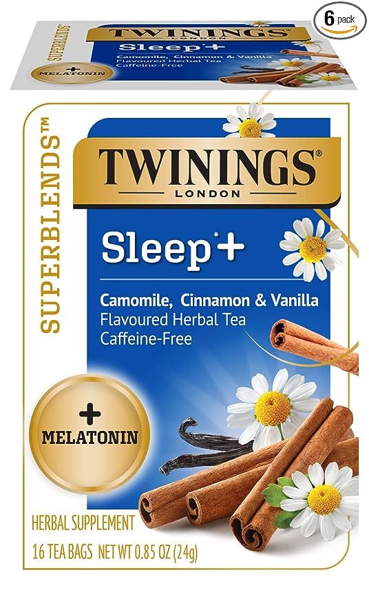 Twinings Superblends Sleep + Melatonin, Camomile, Cinnamon & Vanilla Flavoured Herbal Tea, Caffei... | Amazon (US)