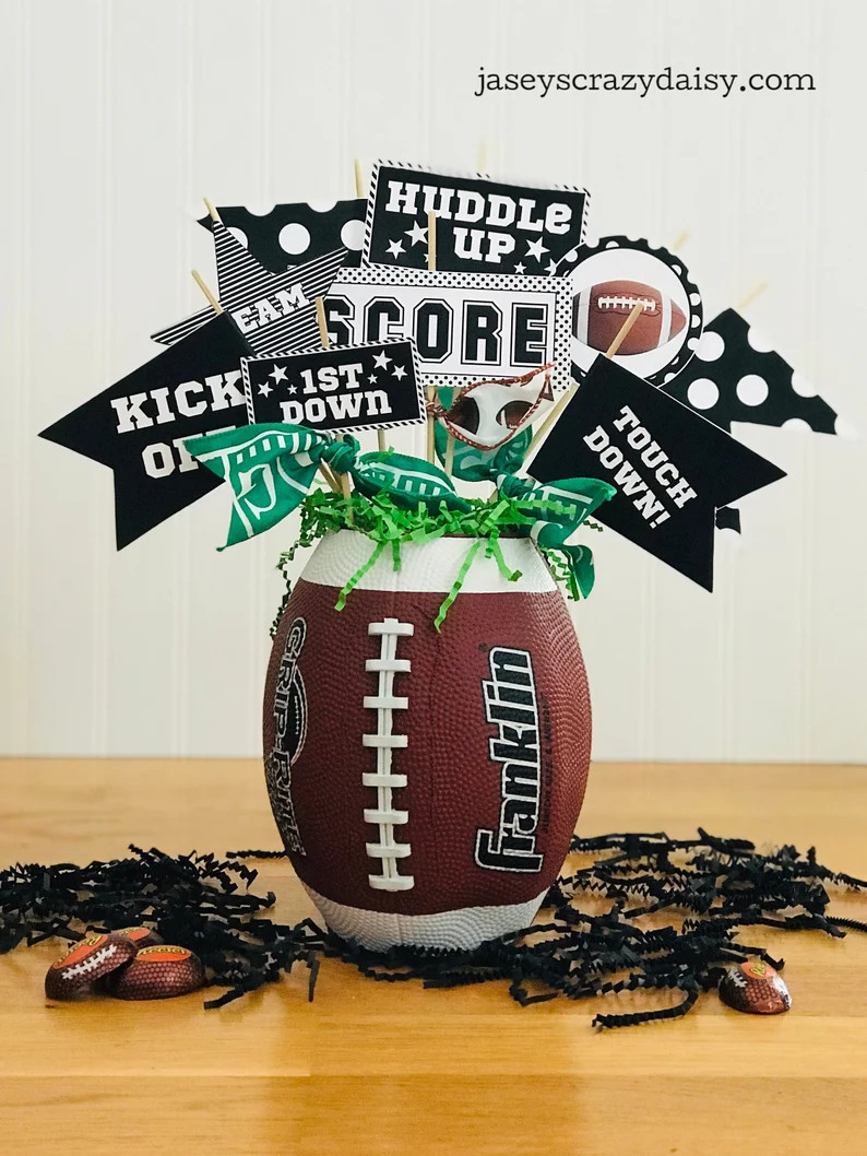 DIY Football Pennant Printables, Black and White, Football Centerpiece, Football Birthdays, Coach... | Etsy (US)