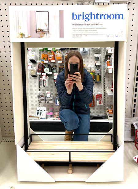 Such a practical find for a small entry! It has a mirror, a shelf for keys or sunglasses and pegs to hang coats or bags  

#LTKxTarget #LTKhome #LTKfindsunder50