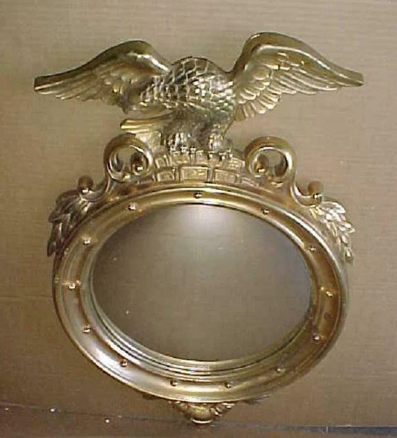 vintage syroco large eagle on top convex bullseye federalist wall hanging  eagle mirror rustic | Etsy (US)