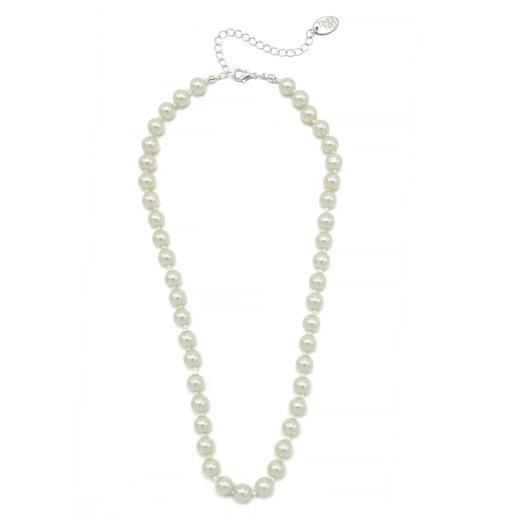 Time and Tru 17 1/2" with Extender 8MM Faux Pearl Necklace for Women | Walmart (US)