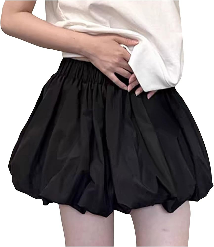 bawilom Womens Bubble Mini Skirts Girls Flared A Line Balloon Short Skirts Pleated Ruffle Dance P... | Amazon (CA)