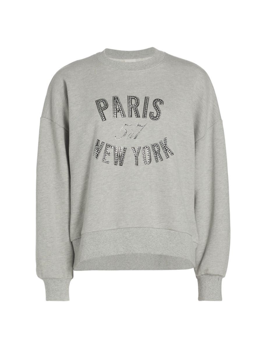 Cinq à Sept Paris New York Cotton-Blend Pullover Sweatshirt | Saks Fifth Avenue