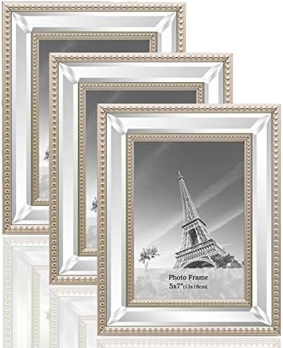 Meetart 5x7 3 Pack Mirror Photo Frames Sets for Wall Pictures Decor or Table Stand | Amazon (US)