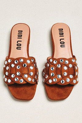 Studded Faux Suede Slides | Anthropologie (US)
