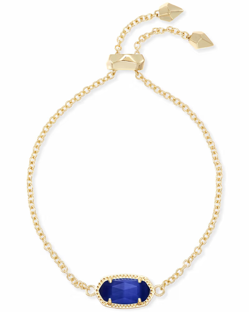 Elaina Adjustable Chain Bracelet in Cobalt Cats Eye | Kendra Scott