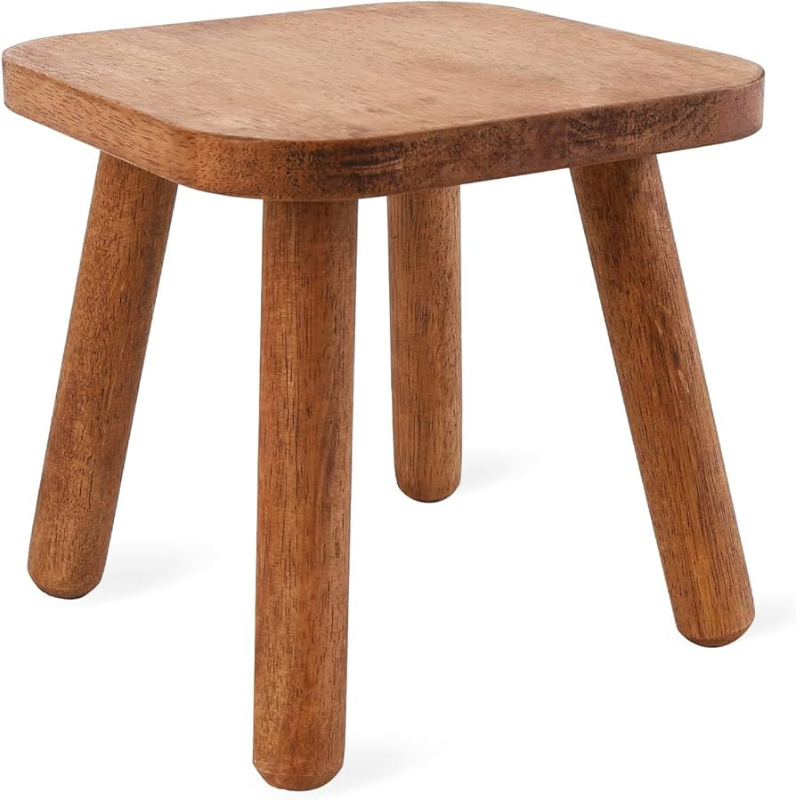 Solid Wood Step Stool，Milking Stool,9.3inch Wood Plant Stand, Round Foot Stool, Removable Porta... | Amazon (US)