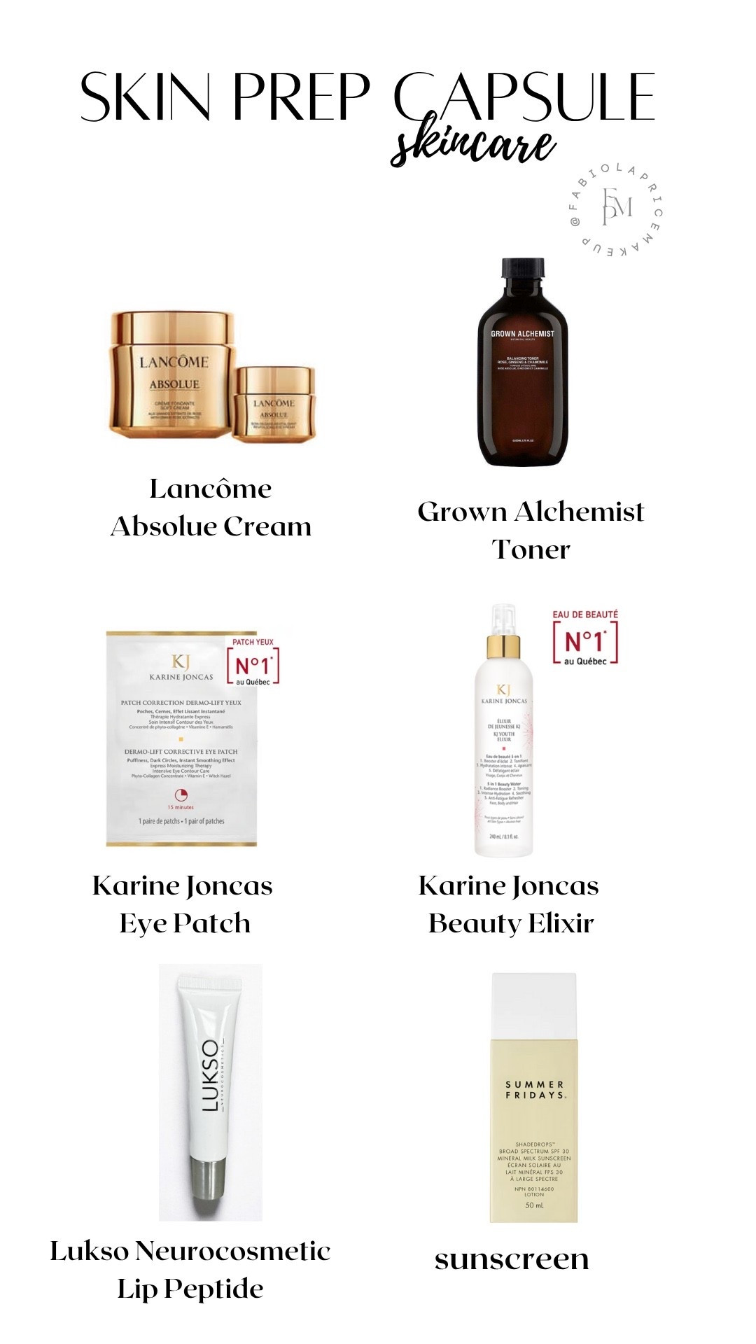 Everything I mentioned in The FAB Capsule skin prep video - Part 1

#LTKsummer #LTKcanada #LTKbeauty