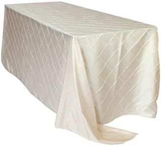 Your Chair Covers - 90 x 156 inch Pintuck Taffeta Rectangular Tablecloth Ivory, Rectangle Table L... | Amazon (US)