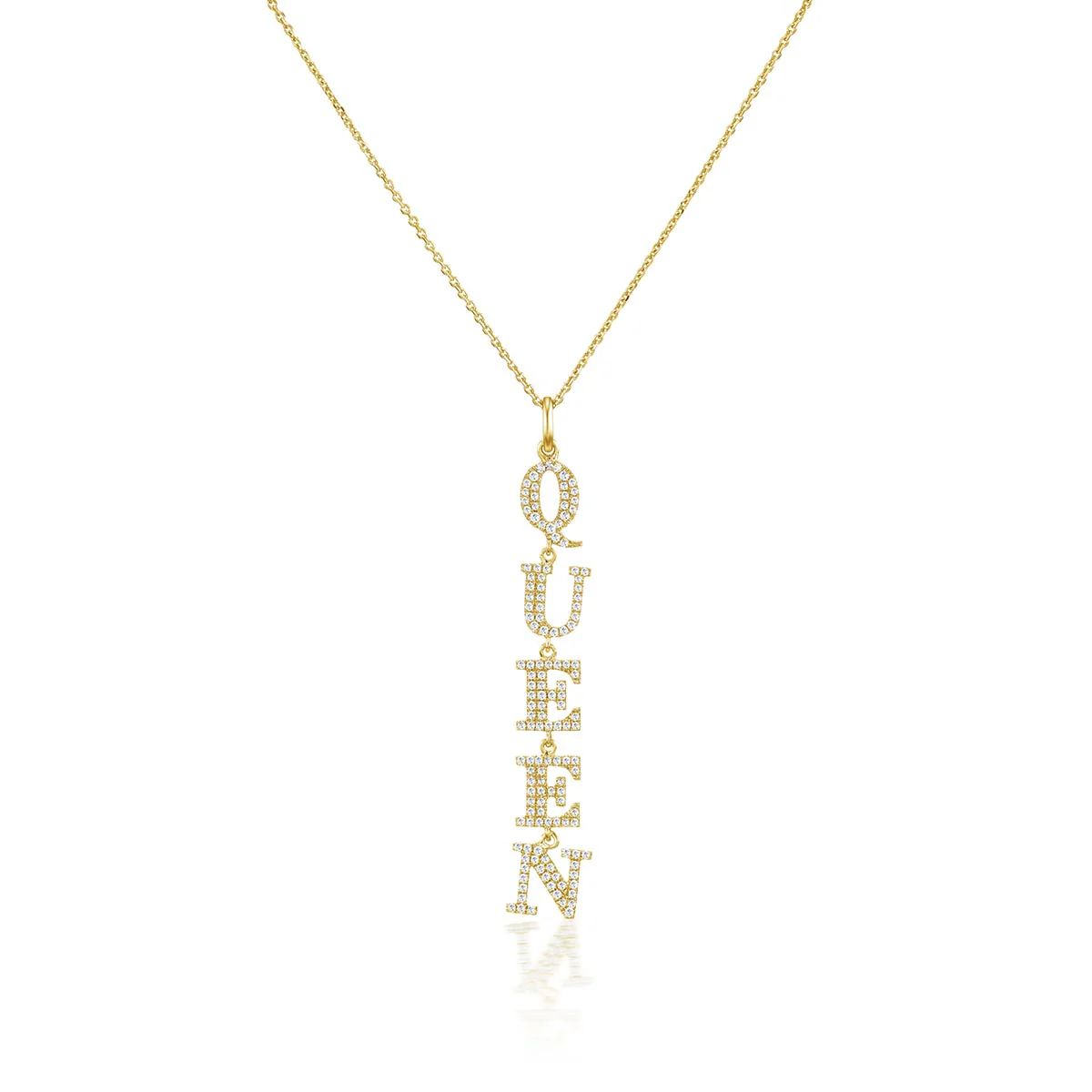 "QUEEN" Pendant in 10K Gold 1/3 CT. T.W. | Serena Williams Jewelry