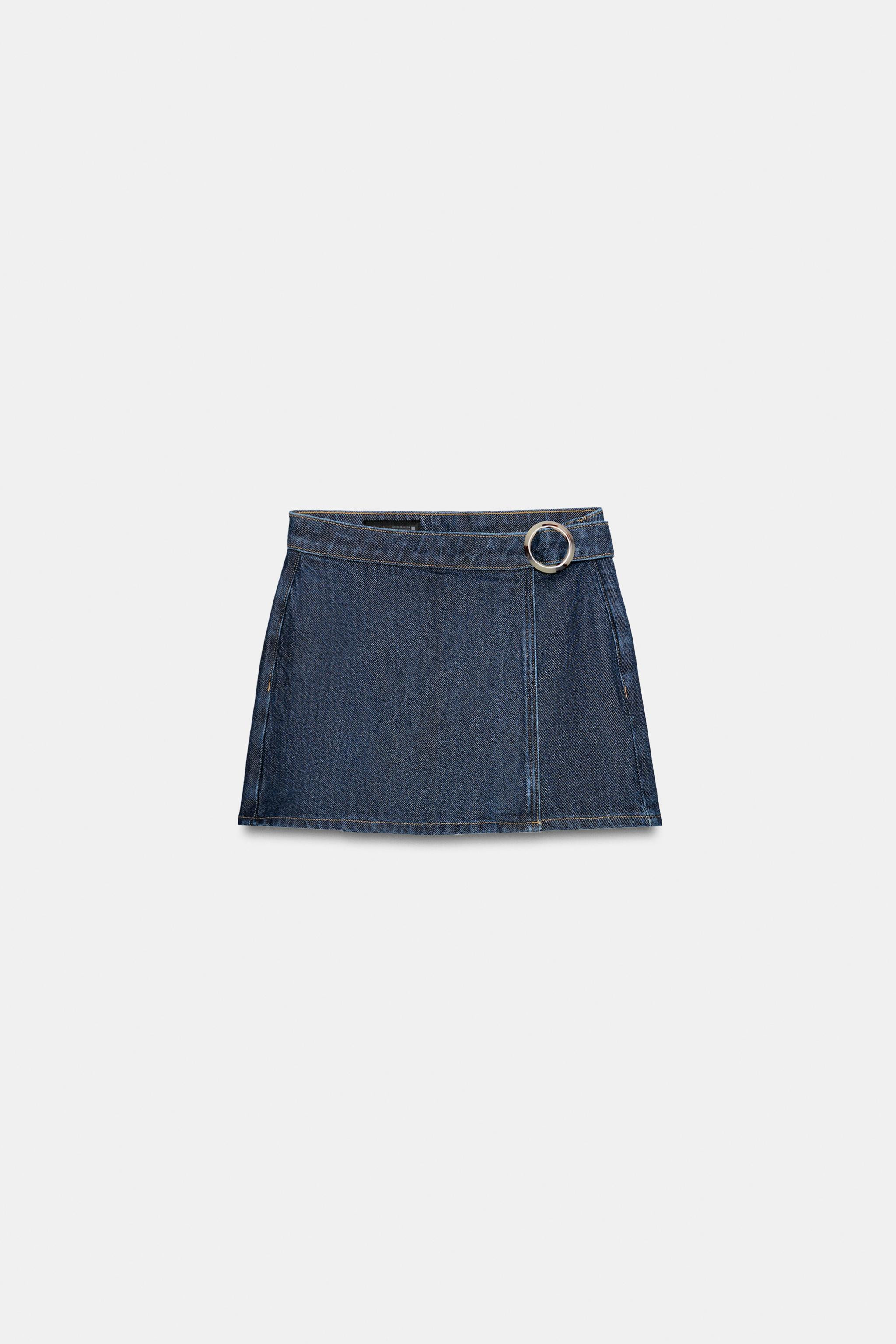 Z1975 WRAP DENIM SKORT WITH BUCKLE | Zara US