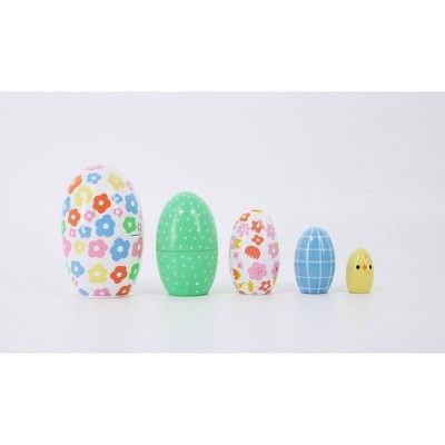 5pc Wooden Nesting Easter Egg Figurine Set - Spritz™ | Target
