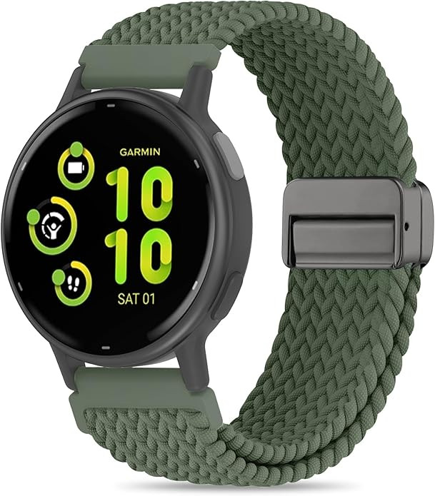 20mm Nylon Magnetic Bands for Garmin Vivoactive 6/5/3 Venu Sq 2/Forerunner 55/165/245/645 Watch B... | Amazon (US)