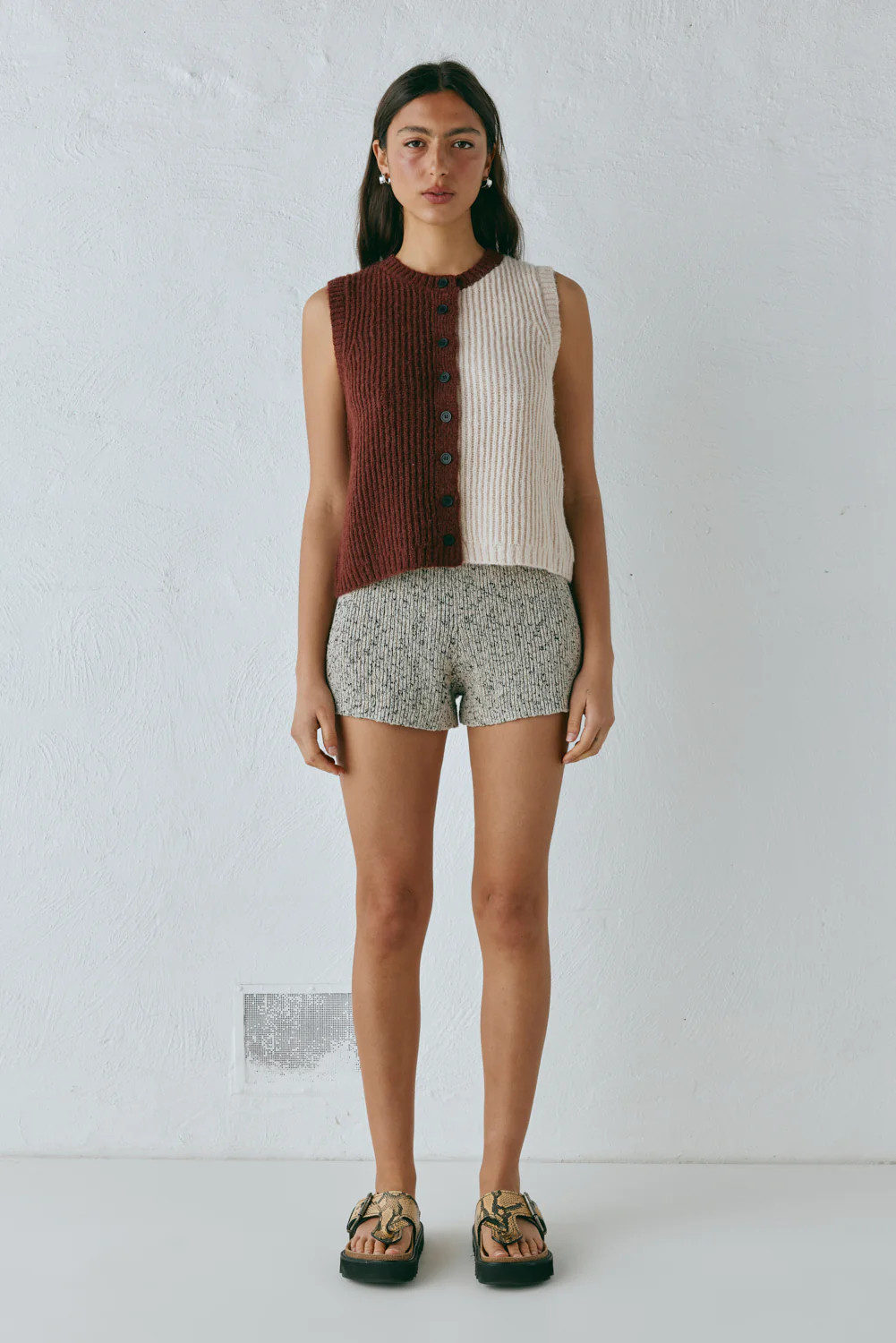 Bridgette Knit Vest Splice | VRG Grl