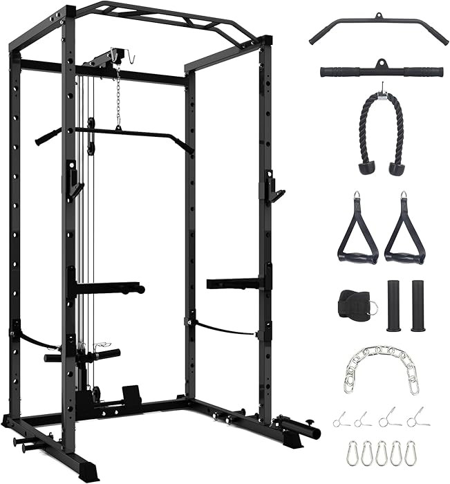 GarveeLife Power Cage, Multi-Function Power Rack with LAT Pulldown, 1600 LBS Weight Capacity Fitn... | Amazon (US)