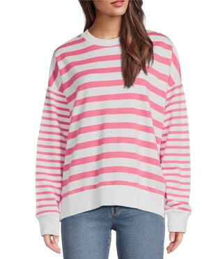 Latham Crew Neck Long Sleeve Striped Sweatshirt | Dillard's